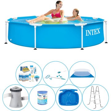 Intex Piscine Metal Frame Ronde 244x51 cm - 8 pièces - Paquet de piscine tout-en-un - Prix compétitif, livraison rapide!