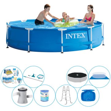 Intex Piscine Metal Frame Ronde 305x76 cm - Set de piscine Deluxe - Prix compétitif, livraison rapide !