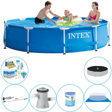 Intex Piscine Metal Frame Ronde 305x76 cm - Paquet combiné piscine - Prix compétitif, livraison rapide!