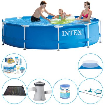 Intex Piscine - Pack de piscine Metal Frame Ronde 7 pièces 305x76 cm - Prix compétitif, livraison rapide !