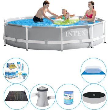 Intex Piscine - Prism Frame Ronde 305x76 cm - Deal de la piscine intelligente - Gris
