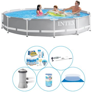 Intex Piscine Prism Frame Ronde 366x76 cm - 6 pièces - Piscine avec accessoires - offrir
