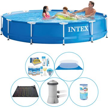 Intex Piscine Metal Frame Ronde 366x76 cm avec accessoires - 6 pièces