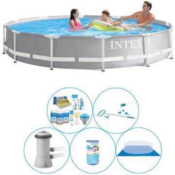 Intex Piscine Prism Frame Ronde 366x76 cm - 6 pièces - Piscine avec accessoires
