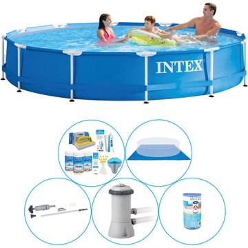 Piscine Intex avec accessoires - 6 pièces Intex Piscine Easy Set Ronde 396x84 cm - Prix compétitif, livraison rapide !