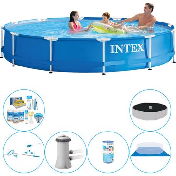 Intex Piscine Metal Frame Ronde 366x76 cm - Set de piscine combinée