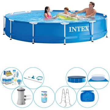 Pack Intex Piscine Metal Frame Ronde 366x76 cm - Prix compétitif, livraison rapide !