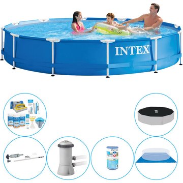 Paquet combiné Intex Piscine Metal Frame Ronde 366x76 cm - Prix compétitif, livraison rapide !