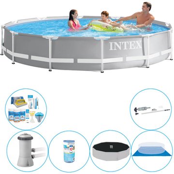 Intex Piscine Prism Frame Ronde 366x76 cm - Paquet combiné piscine - Offre