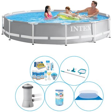 Intex Piscine - Prism Frame Ronde 366x76 cm - 6 pièces - Offre combinée de piscine