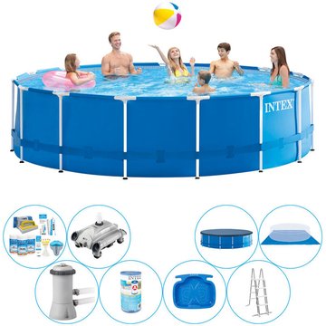Set de piscine Deluxe Intex Piscine Metal Frame Ronde 457x122 cm