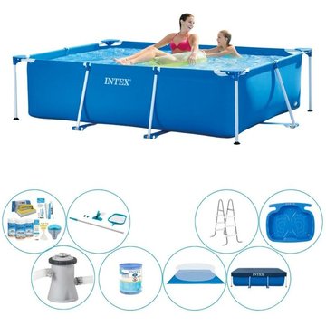 Intex Piscine Frame Rectangulaire 220x150x60 cm - Bundle - Bleu