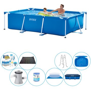 Intex Piscine - Frame Pool Rectangulaire - 260 x 160 x 65 cm - Comprend tous les éléments nécessaires - Bleu