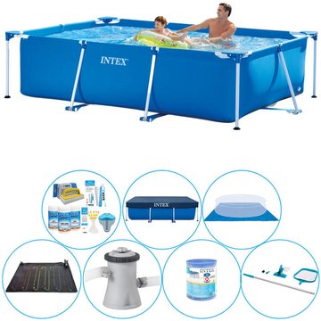 Intex Piscine Frame Rectangulaire 260x160x65 cm - Pack de piscine - Bleu