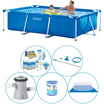 Intex Piscine Frame Pool Rectangulaire 260x160x65 cm - 6 pièces - Offre combinée de piscine - offrir