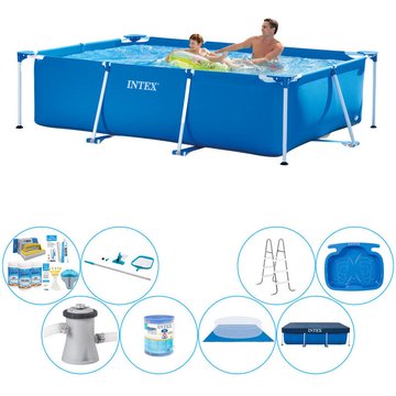 Intex Piscine Frame Pool Rectangulaire - 260 x 160 x 65 cm - Incluant les accessoires - Bleu