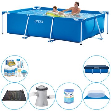 Intex Piscine Frame Rectangulaire 260x160x65 cm - Piscine avec accessoires - Bleu