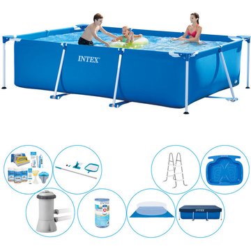 Intex Piscine Frame Pool Rectangulaire - 300 x 200 x 75 cm - Incluant les accessoires - Prix compétitif, livraison rapide!
