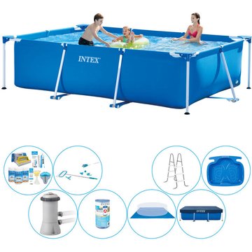 Intex Piscine - Frame Pool Rectangulaire 300x200x75 cm - Paquet de piscine tout-en-un - offrir