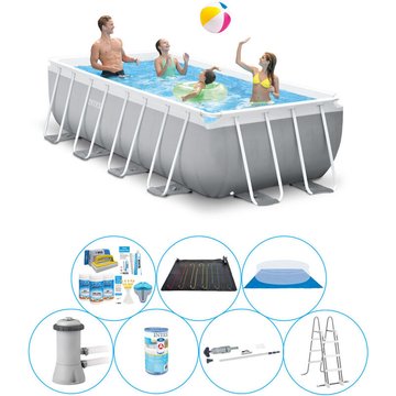 Intex Piscine Prism Frame Rectangulaire 7 pièces 400x200x100 cm - Gris