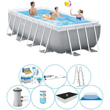 Offre Deluxe Piscine Intex Prism Frame 400x200x122 cm - Gris