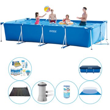 Intex Piscine - Frame Pool Rectangulaire - 450x220x84 cm - Paquet Complet - Bleu