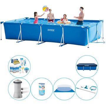 Intex Piscine Rectangulaire Frame Pool 450x220x84 cm - Offre combinée de piscine - Bleu