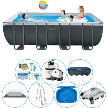 Intex Piscine - Pack de piscine Ultra XTR Frame rectangulaire 549x274x132 cm - Gris