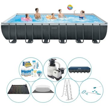 Set de piscine Intex Ultra XTR Frame rectangulaire 732x366x132 cm - Gris