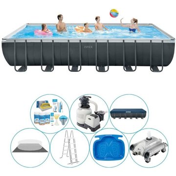Ensemble de piscine Intex Ultra XTR Frame rectangulaire 732x366x132 cm - Gris