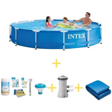 Intex Piscine Tubulaire Ronde 366x76 cm - Metal Frame Pool - Offrir