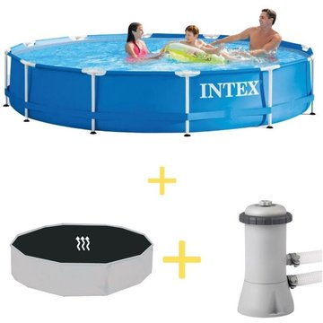 Piscine tubulaire Intex ronde 366x76 cm - Metal Frame Pool Intex Piscine - Prix compétitif, livraison rapide!