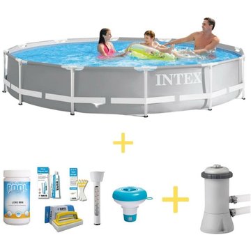 Piscine tubulaire ronde Intex Piscine 366x76 cm - Prism Frame Pool - Prix compétitif, livraison rapide !