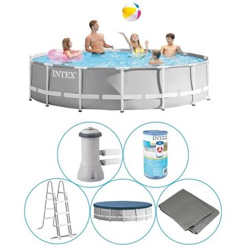 Intex Piscine Prism Frame avec pompe de filtration 457x107 cm Ronde Accessoires inclus Gris