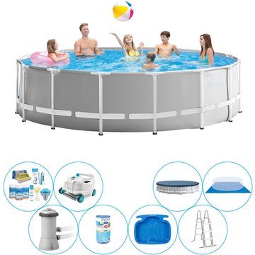 Intex Piscine, Paquet de piscine tout en 1 Prism Frame Ronde 457x122 cm