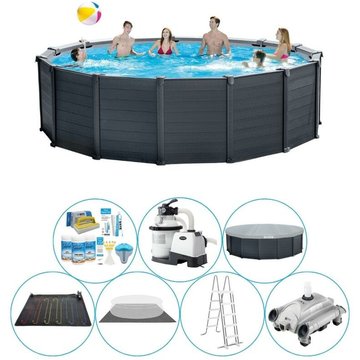 Piscine Intex Graphite Grey avec accessoires - Ronde 478x124 cm