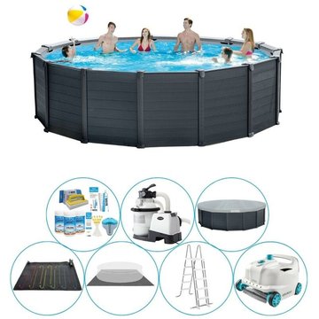 Offre combinée de Intex Piscine Graphite Gris Ronde 478x124 cm - maintenant plus abordable