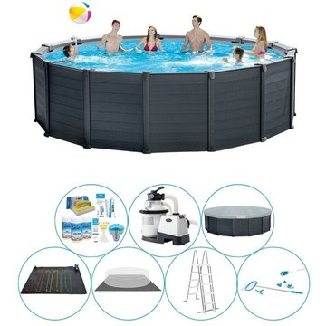 Intex Piscine Graphite Gris - 478x124 cm - Set d'avantages - à offrir