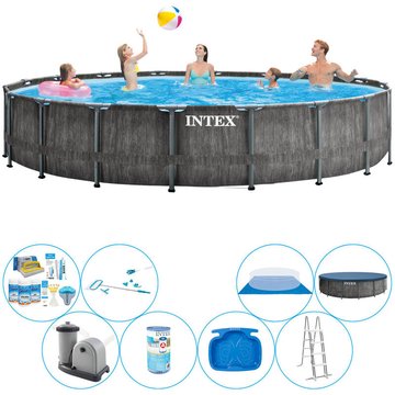 Piscine Intex Piscine Prism Frame Greywood Ronde avec accessoires 549x122 cm