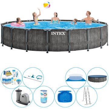 Piscine Intex Piscine Prism Frame Greywood Ronde avec accessoires 549x122 cm