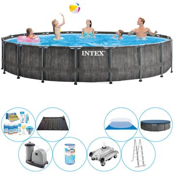 Piscine Intex Prism Frame Greywood Ronde avec accessoires 549x122 cm - Prix compétitif, livraison rapide!