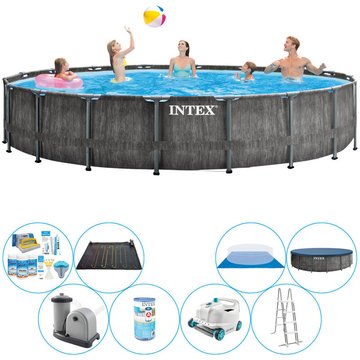 Offre combinée de piscine Intex Prism Frame Greywood Ronde 549x122 cm - Intex Piscine