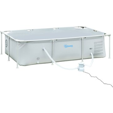 MH - Piscine tubulaire rectangulaire Adeline grise