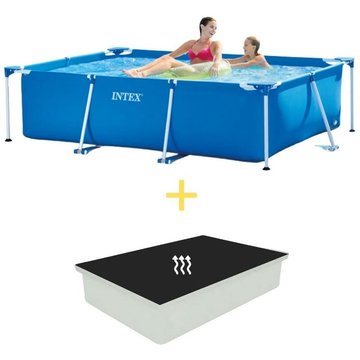 Intex Piscine - Frame Pool - 220 x 150 x 60 cm - Avec Tapis solaire - Bleu