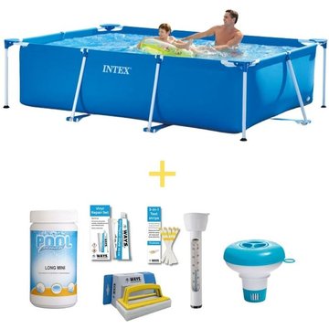 Intex Piscine - Frame Pool - 260 x 160 x 65 cm - Avec Pack d'entretien Ways - Bleu
