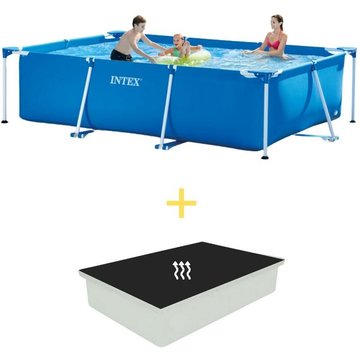 Intex Piscine - Frame Pool - 300 x 200 x 75 cm - Avec Tapis solaire - Bleu