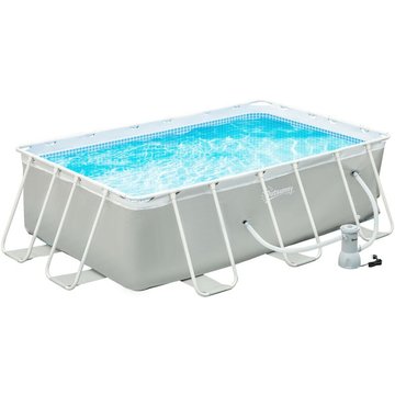Piscine tubulaire rectangulaire Clark gris clair MH