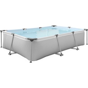 Piscine tubulaire Bestway Tanzanite grise, piscine rectangulaire 3x2m avec pompe de filtration hors-sol, armature acier - Gris