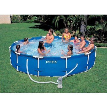 Intex Piscine - Kit piscine tubulaire ronde 3m66 x h 0.76cm en métal - Épurateur à cartouches inclus Livraison gratuite - Bleu