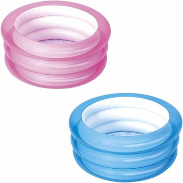 Guazhunifr - Piscinette pataugeoire ronde 3 boudins avec fond gonflable 70 x 30 cm, 2 couleurs assorties Guazhuni